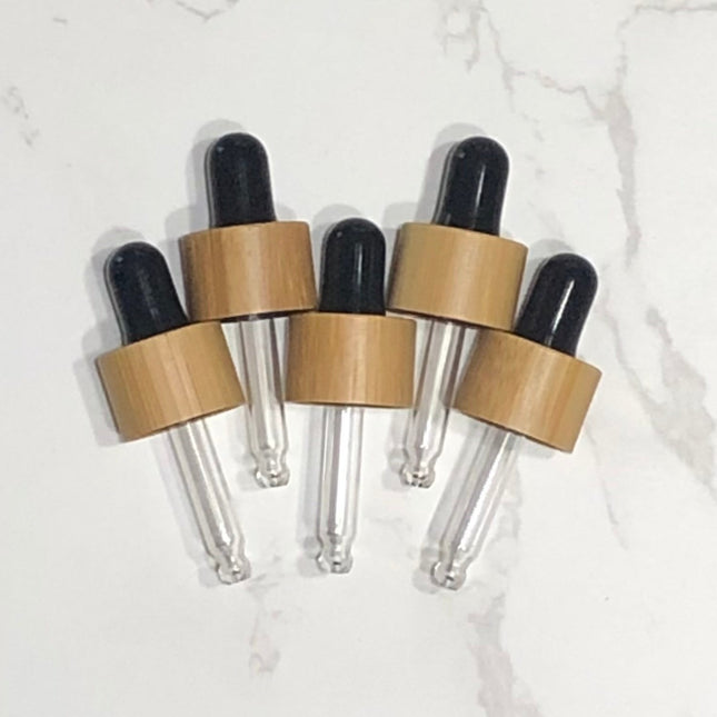 5mL (18-410) Bamboo and Black Dropper Tops ~ Pack of 5